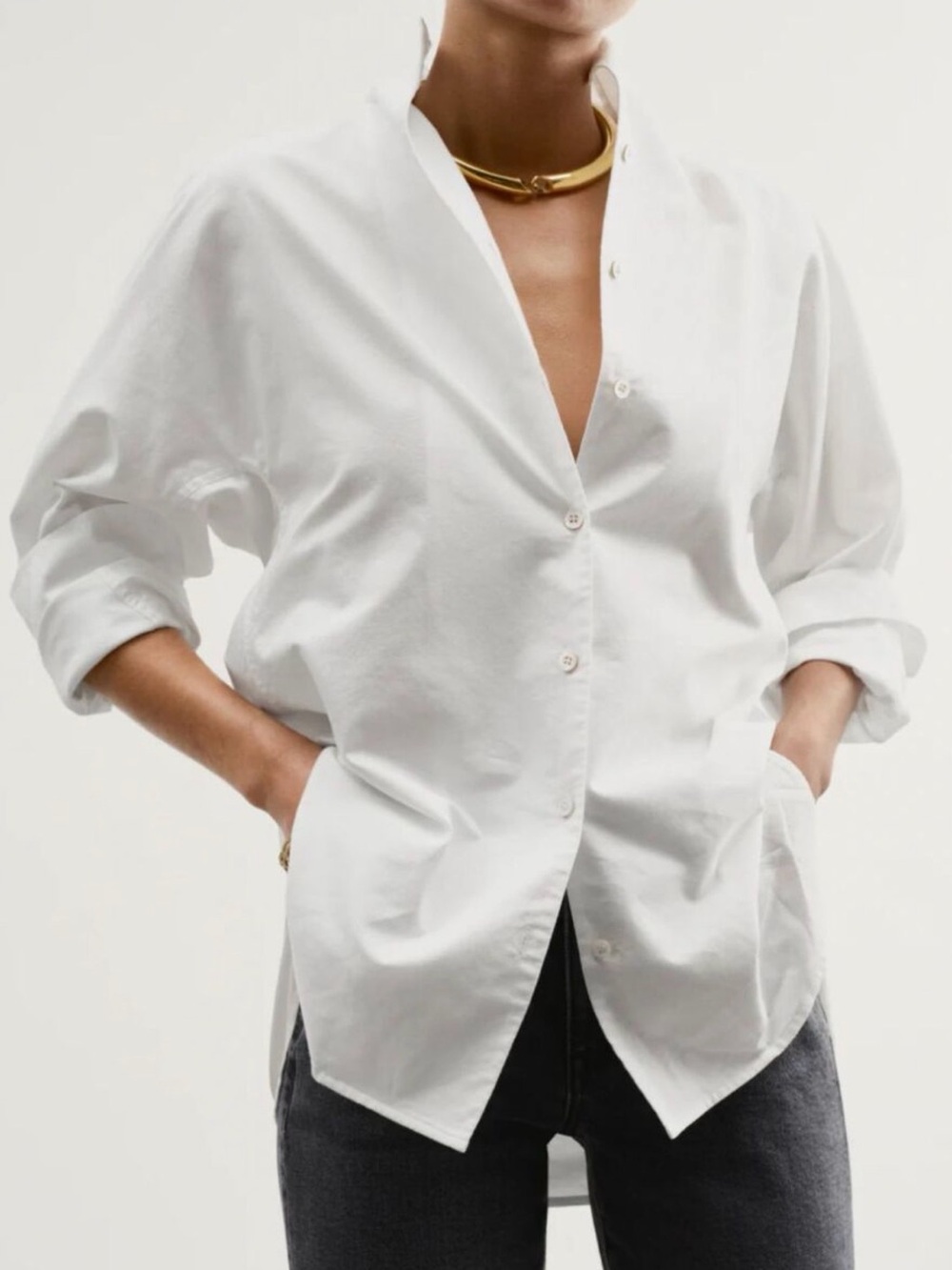 AYR The Tate Button Down Shirt Oxford White Women’s Size Medium | New With Tags - Picture 4 of 5
